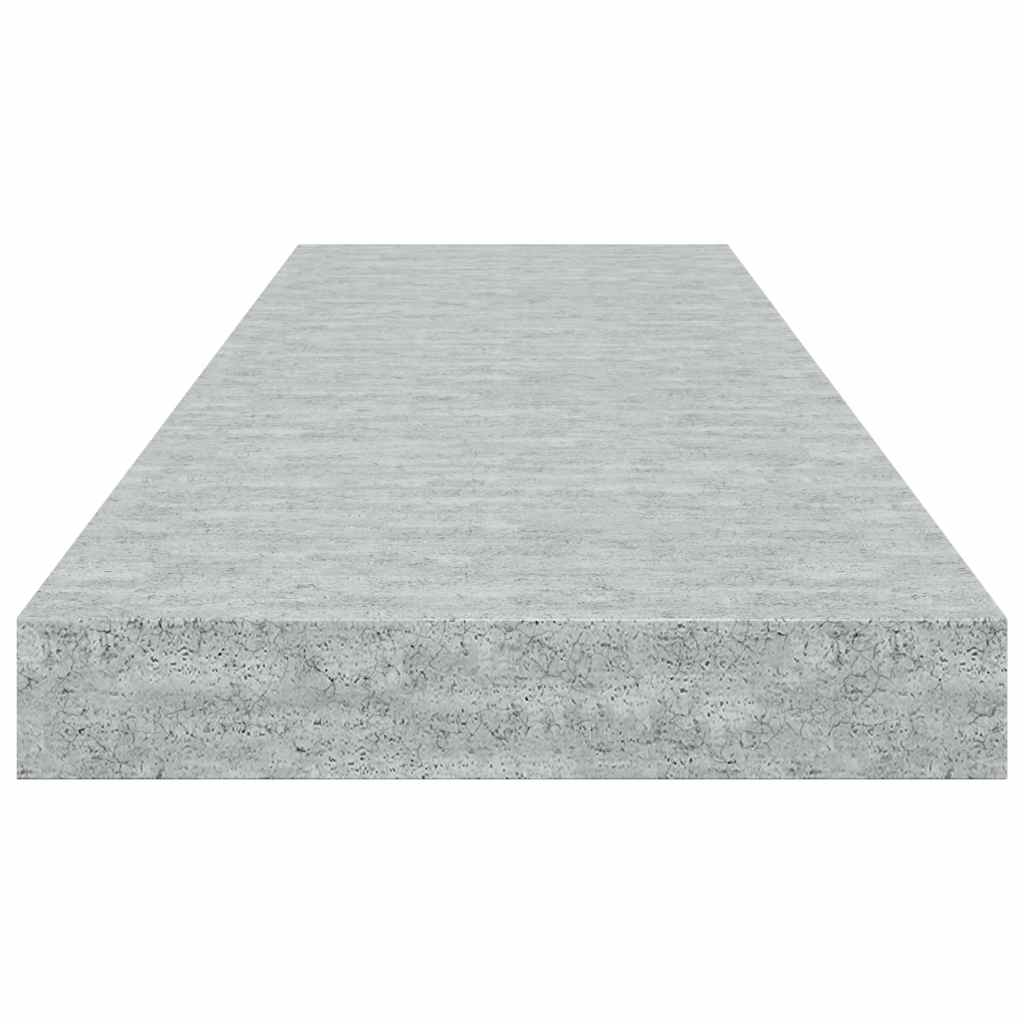 2 db betonszürke MDF lebegő fali polc 80 x 23,5 x 3,8 cm