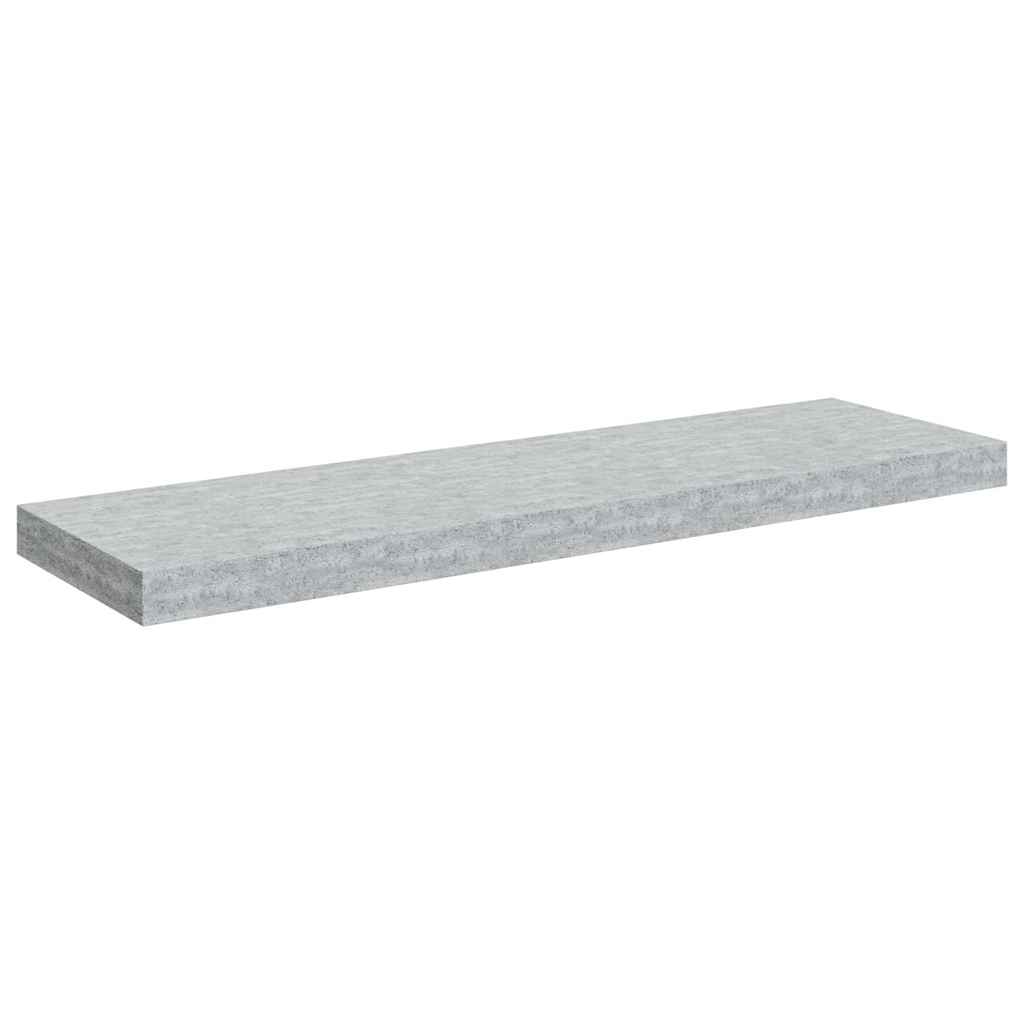 4 db betonszürke MDF lebegő fali polc 80 x 23,5 x 3,8 cm