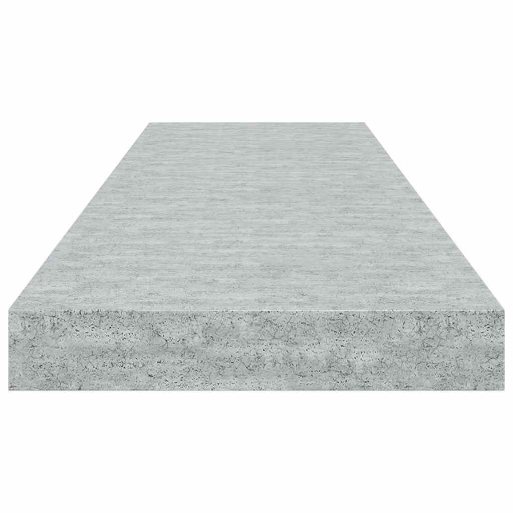 4 db betonszürke MDF lebegő fali polc 80 x 23,5 x 3,8 cm