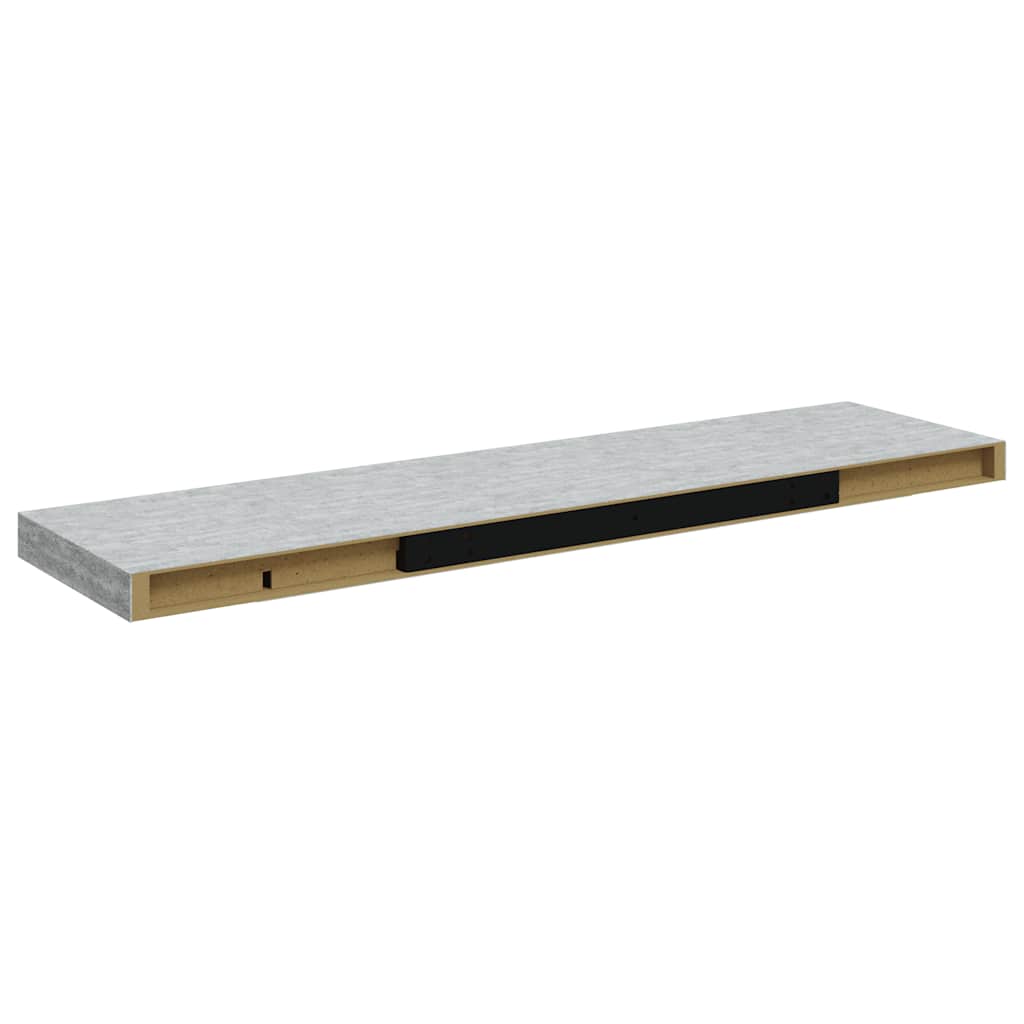 betonszürke MDF lebegő fali polc 90 x 23,5 x 3,8 cm