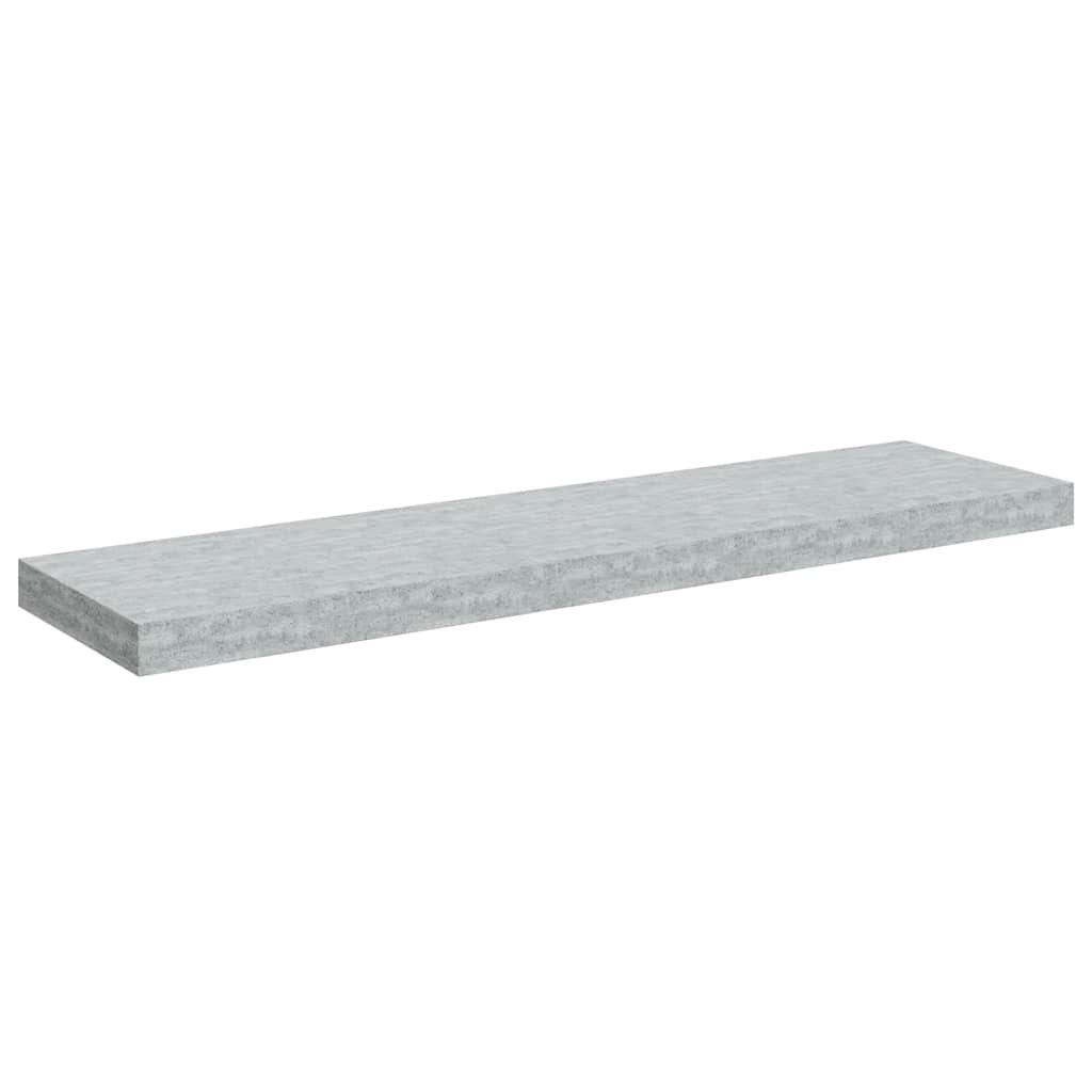 2 db betonszürke MDF lebegő fali polc 90 x 23,5 x 3,8 cm