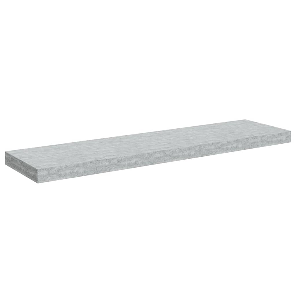 4 db betonszürke MDF lebegő fali polc 90 x 23,5 x 3,8 cm