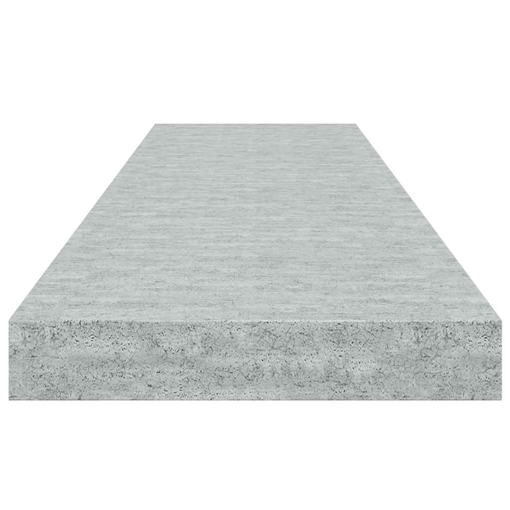 4 db betonszürke MDF lebegő fali polc 90 x 23,5 x 3,8 cm