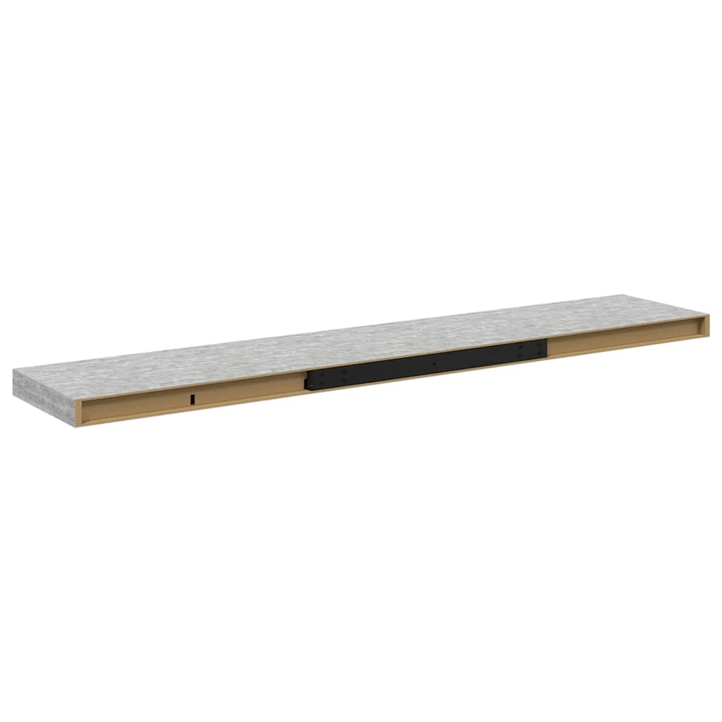 betonszürke MDF lebegő fali polc 120 x 23,5 x 3,8 cm