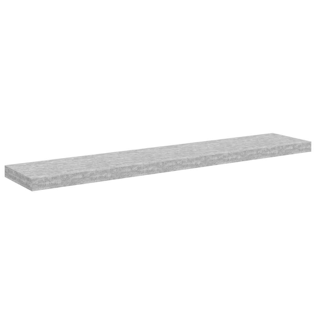 2 db betonszürke MDF lebegő fali polc 120 x 23,5 x 3,8 cm