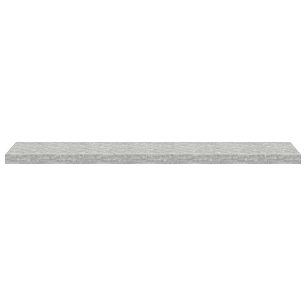 2 db betonszürke MDF lebegő fali polc 120 x 23,5 x 3,8 cm