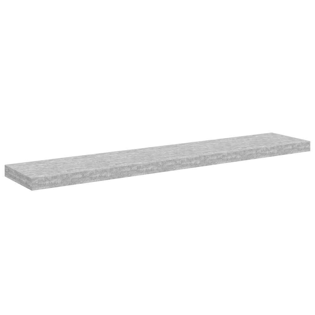 4 db betonszürke MDF lebegő fali polc 120 x 23,5 x 3,8 cm