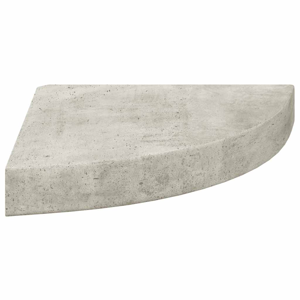 betonszürke MDF fali sarokpolc 25 x 25 x 3,8 cm
