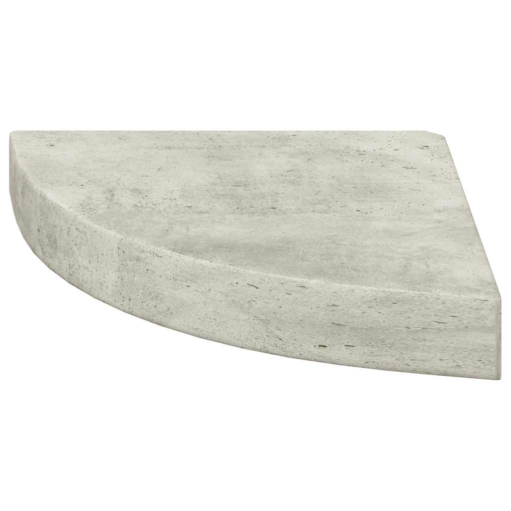 2 db betonszürke MDF fali sarokpolc 25 x 25 x 3,8 cm