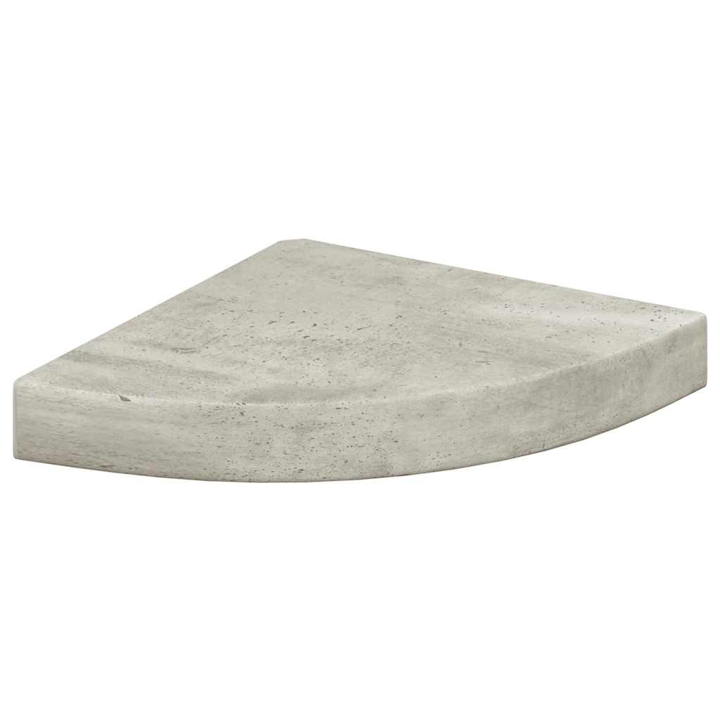 4 db betonszürke MDF fali sarokpolc 25 x 25 x 3,8 cm