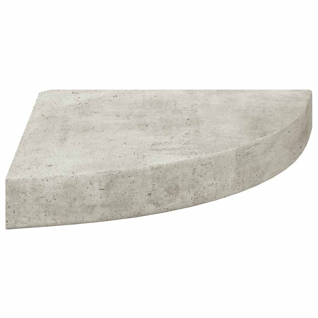 4 db betonszürke MDF fali sarokpolc 25 x 25 x 3,8 cm