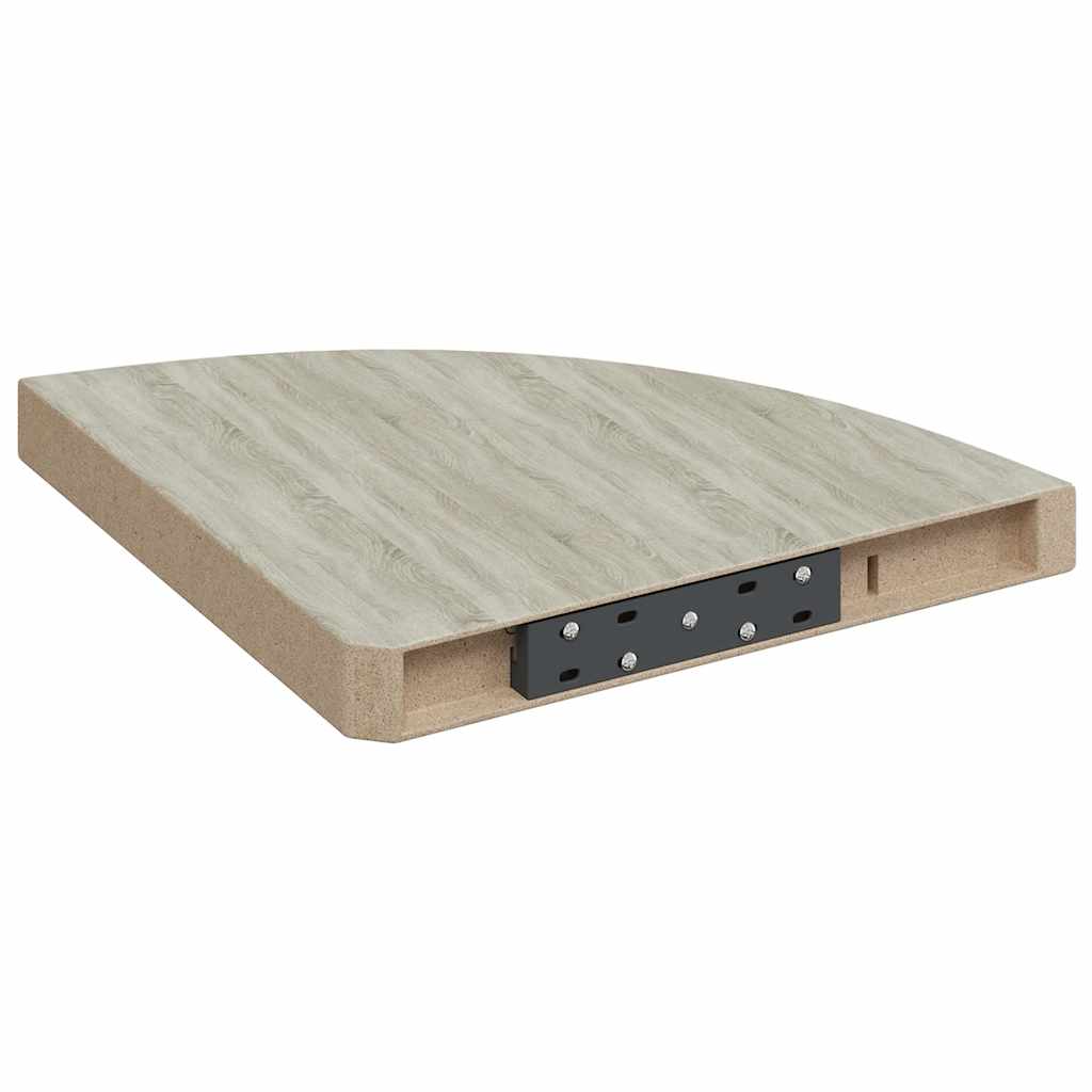 tölgyszínű és fehér MDF fali sarokpolc 35 x 35 x 3,8 cm