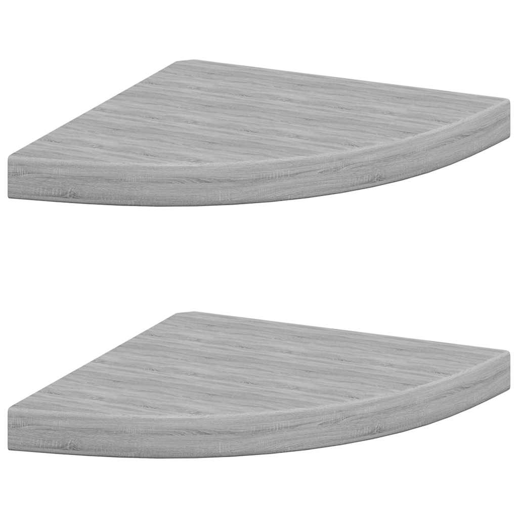 2 db betonszürke MDF fali sarokpolc 35 x 35 x 3,8 cm