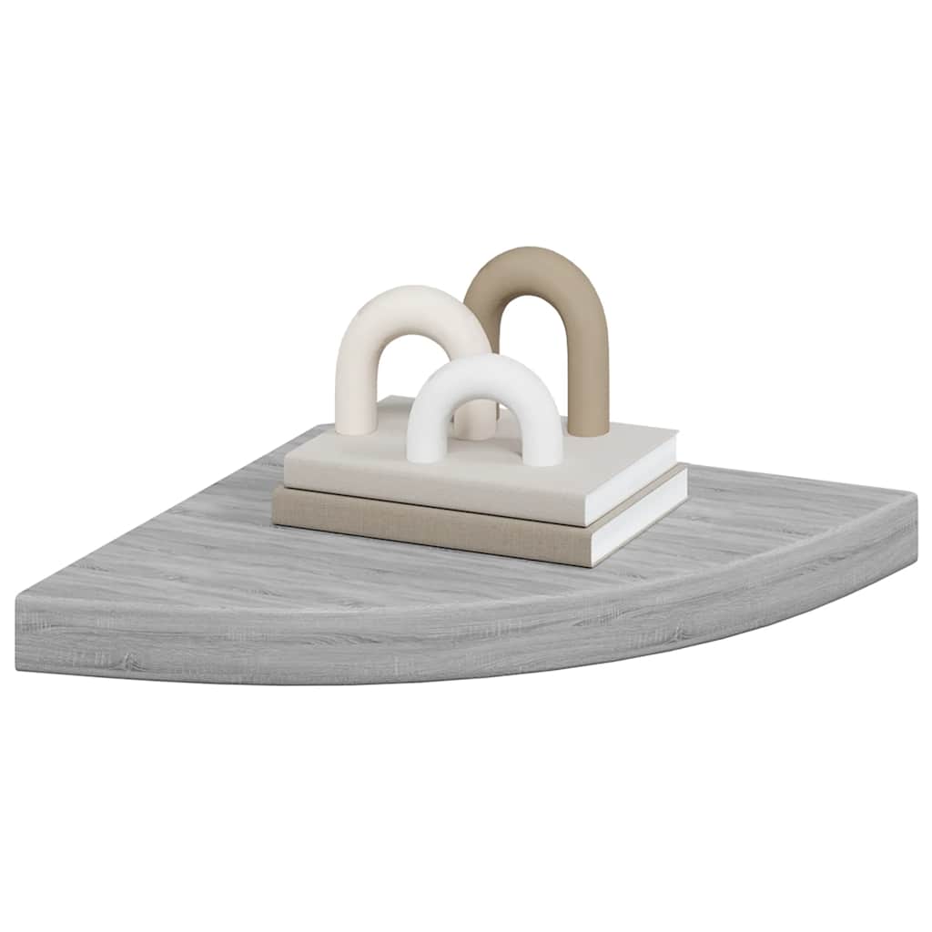 2 db betonszürke MDF fali sarokpolc 35 x 35 x 3,8 cm