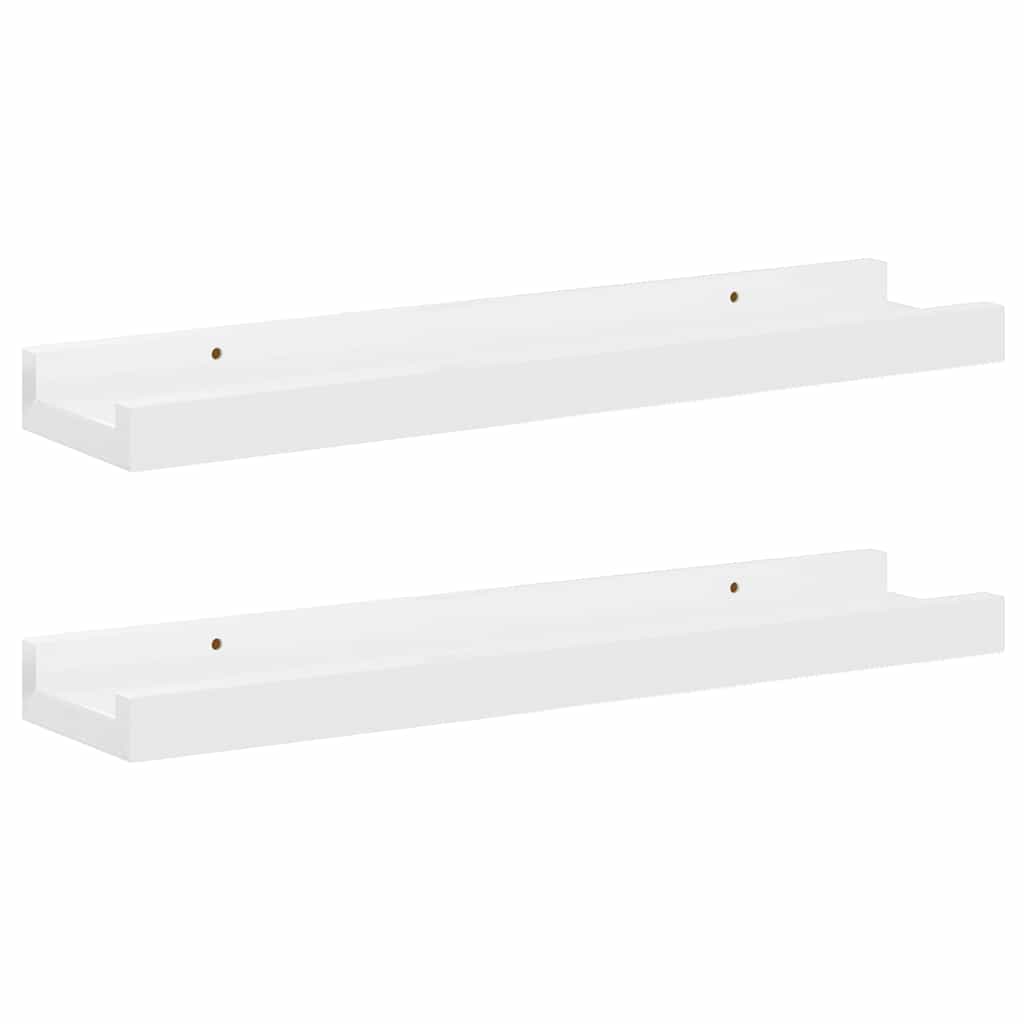 2 db magasfényű fehér fali polc 40 x 9 x 3 cm