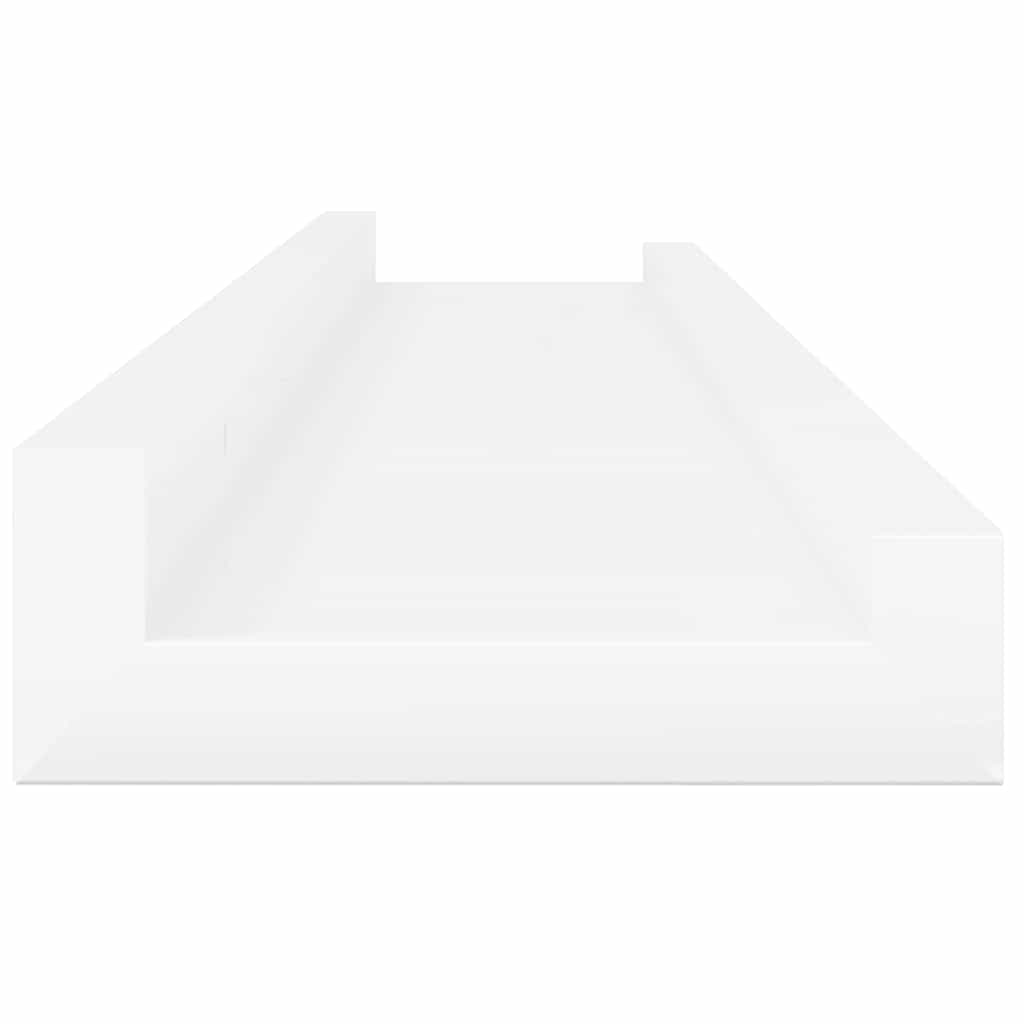 2 db magasfényű fehér fali polc 60 x 9 x 3 cm