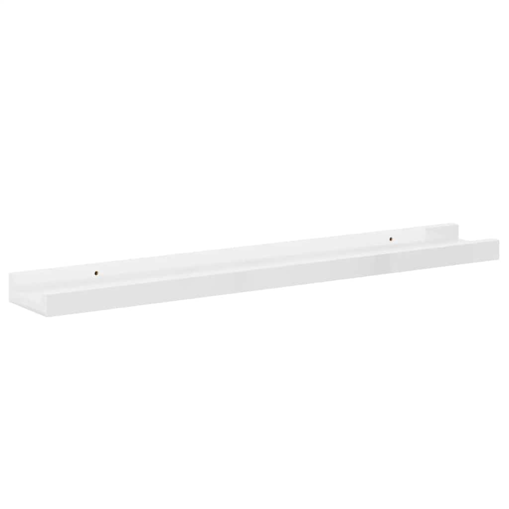 2 db magasfényű fehér fali polc 60 x 9 x 3 cm
