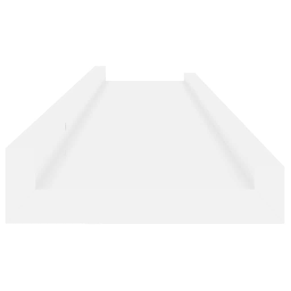 2 db magasfényű fehér fali polc 80 x 9 x 3 cm