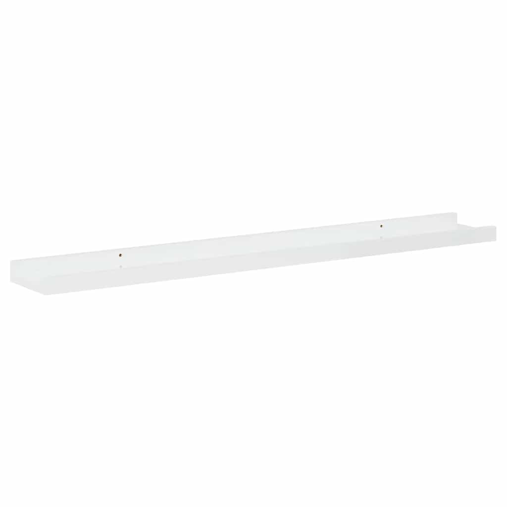 2 db magasfényű fehér fali polc 80 x 9 x 3 cm