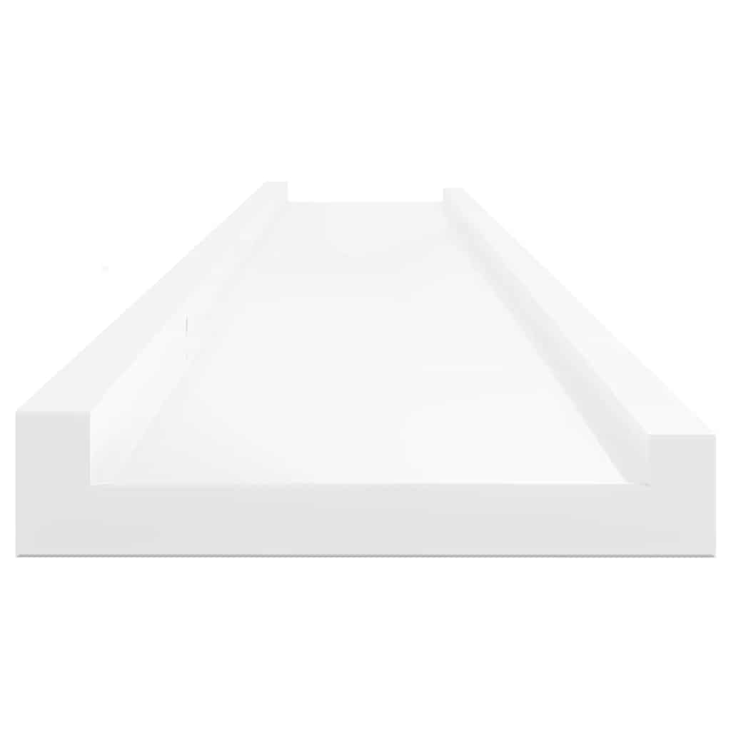 2 db magasfényű fehér fali polc 115 x 9 x 3 cm
