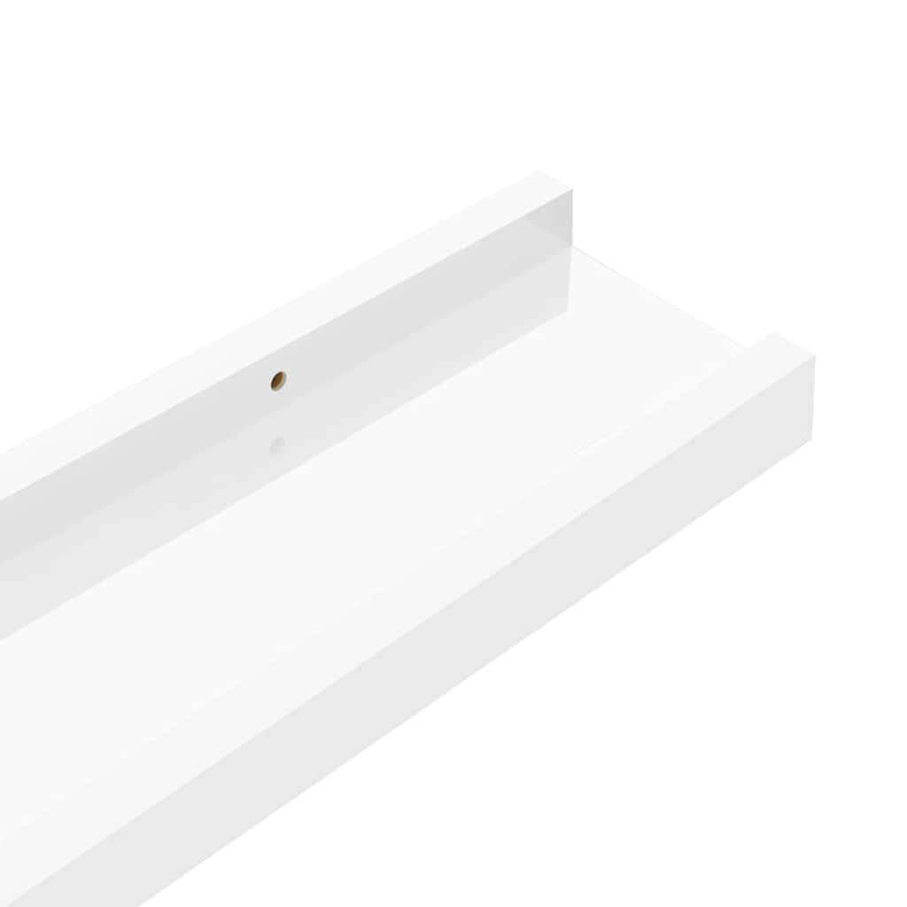 4 db magasfényű fehér fali polc 40 x 9 x 3 cm
