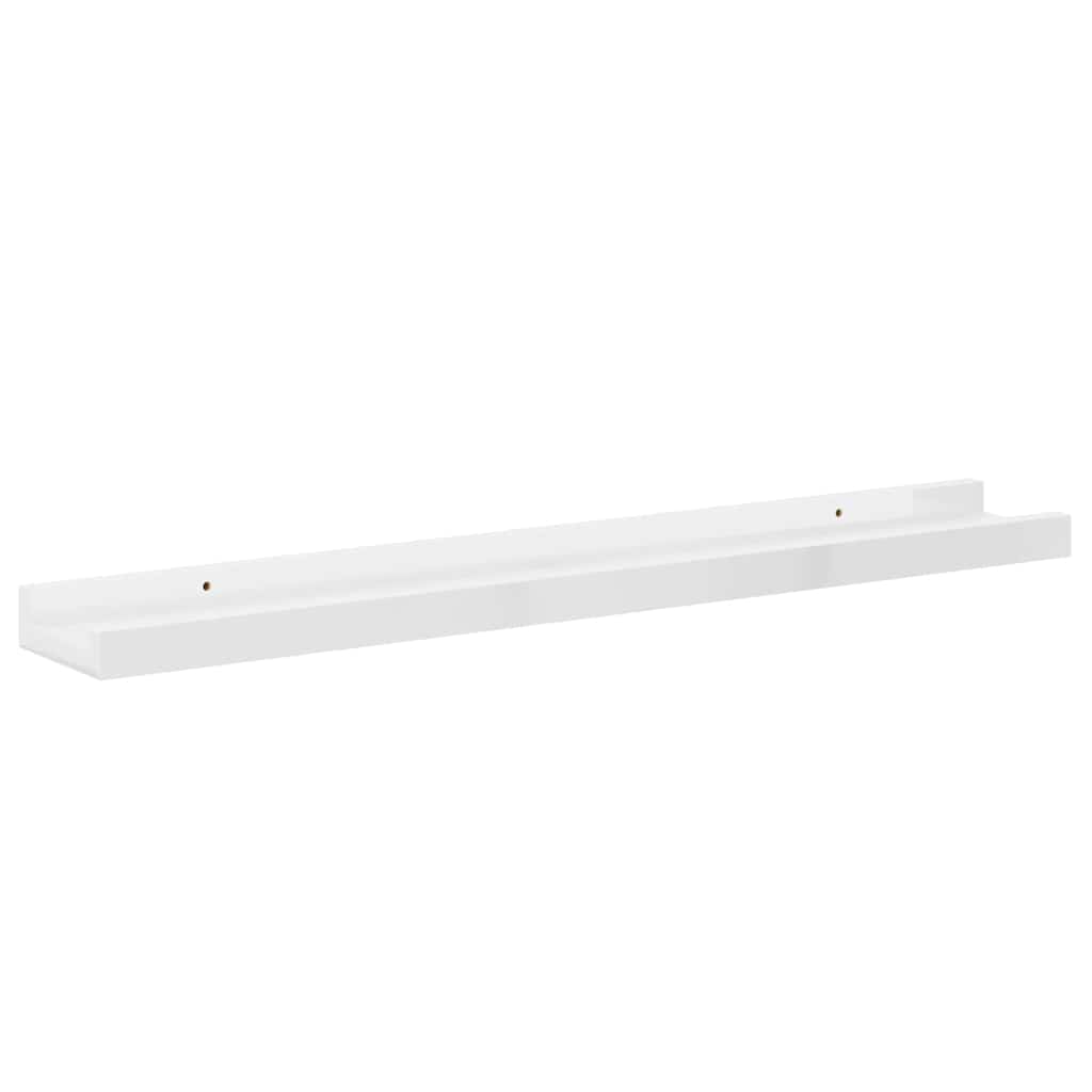 4 db magasfényű fehér fali polc 60 x 9 x 3 cm