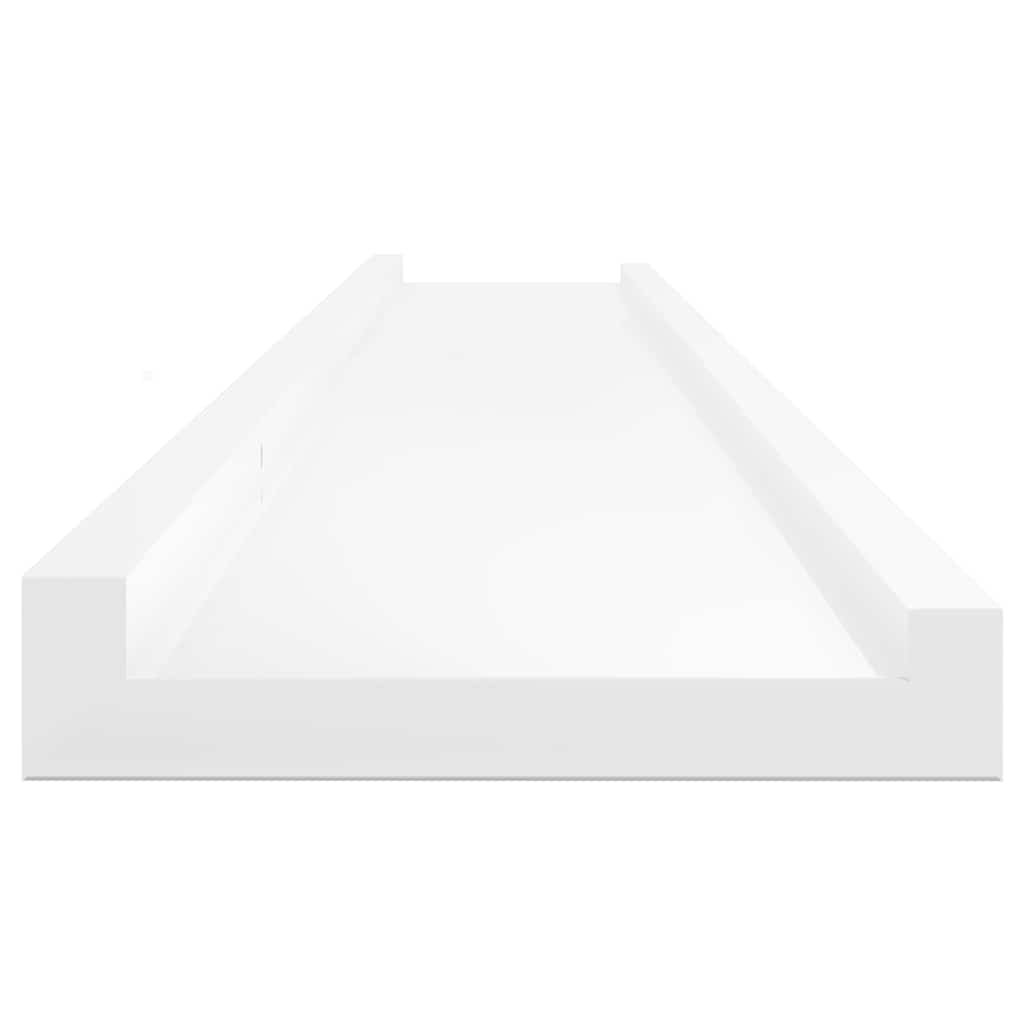 4 db magasfényű fehér fali polc 115 x 9 x 3 cm