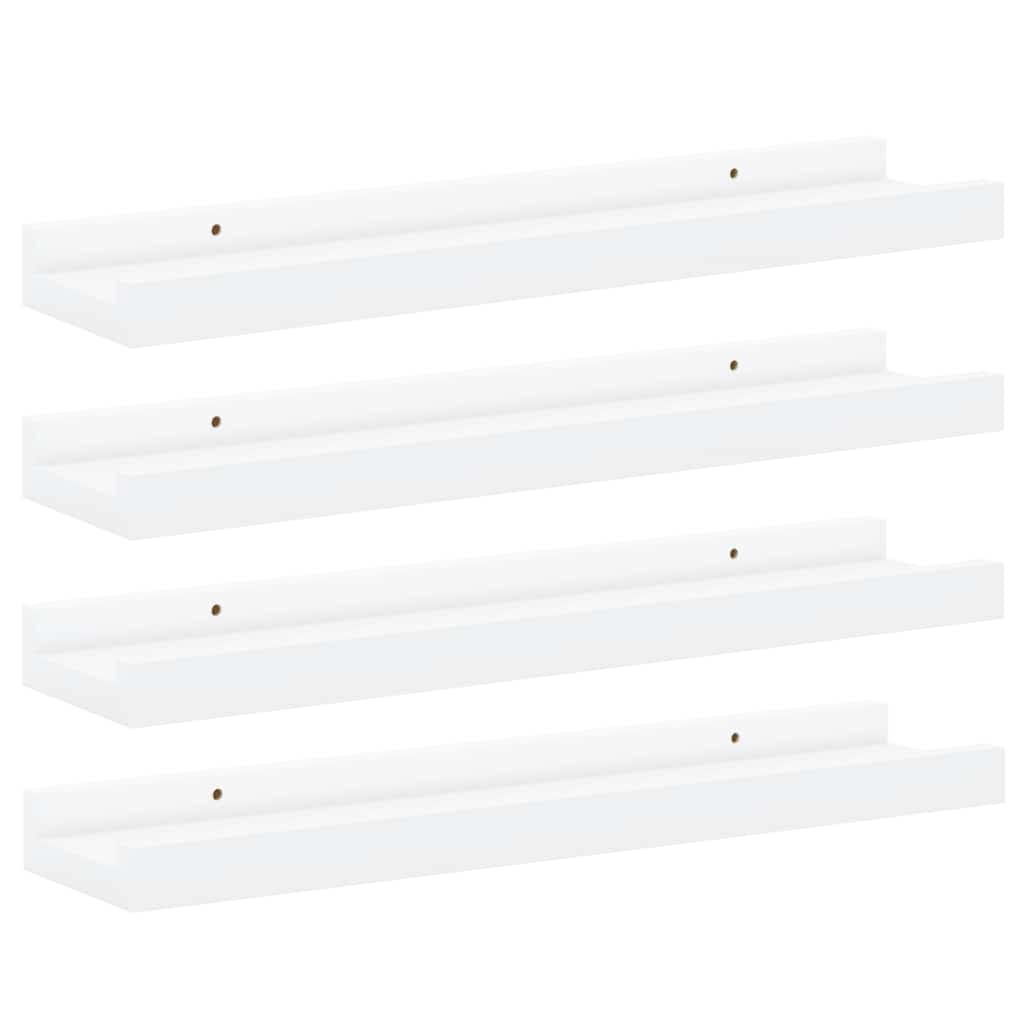4 db fehér fali polc 40 x 9 x 3 cm