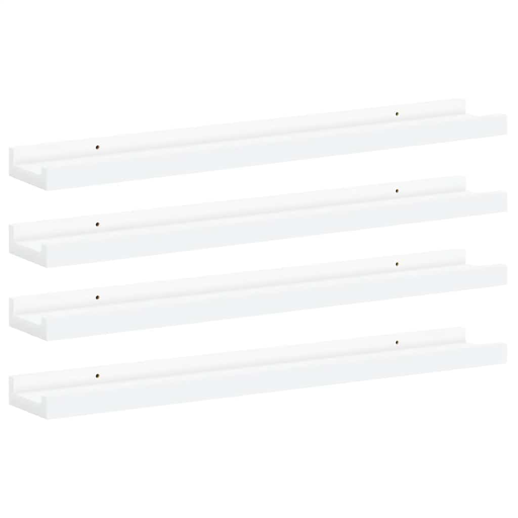 4 db fehér fali polc 60 x 9 x 3 cm