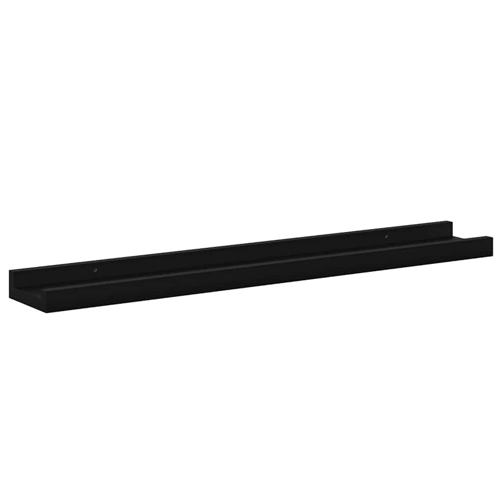 4 db fekete fali polc 60 x 9 x 3 cm