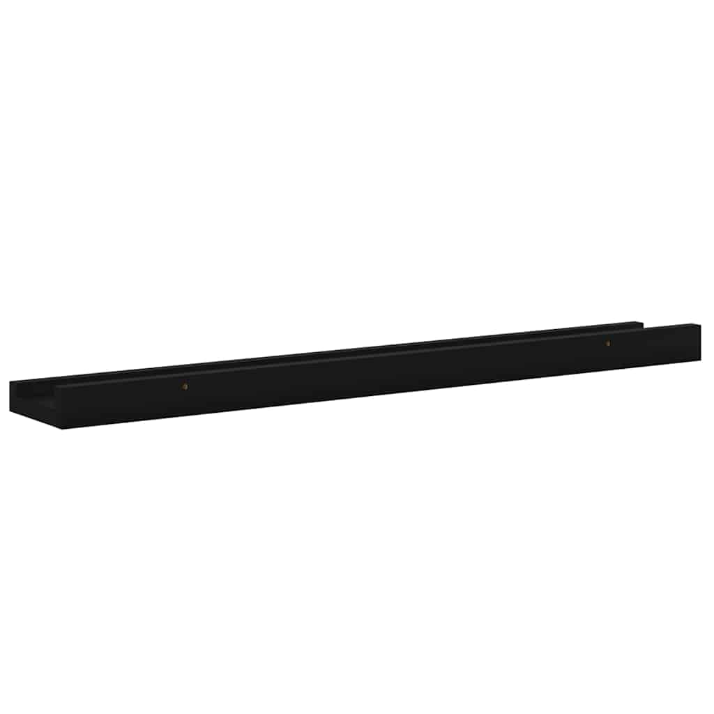 4 db fekete fali polc 60 x 9 x 3 cm