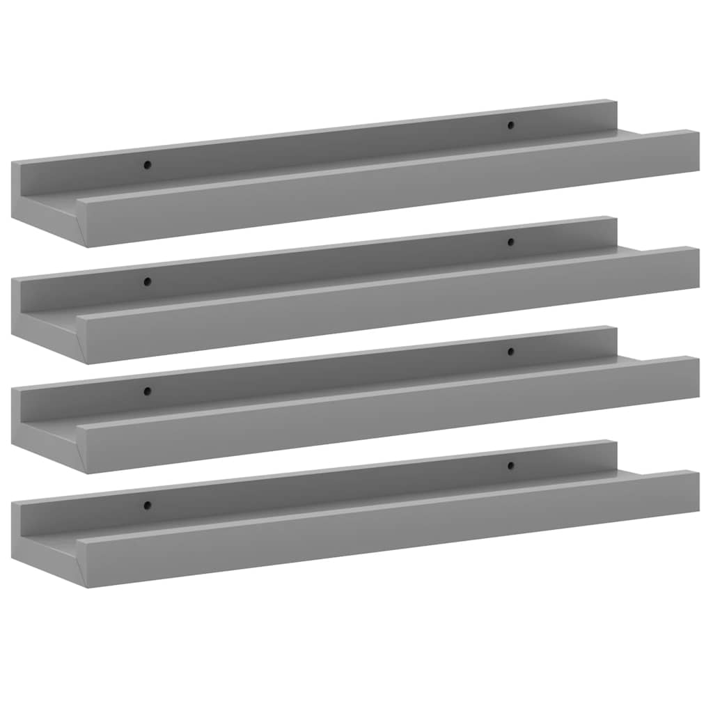 4 db szürke fali polc 40 x 9 x 3 cm