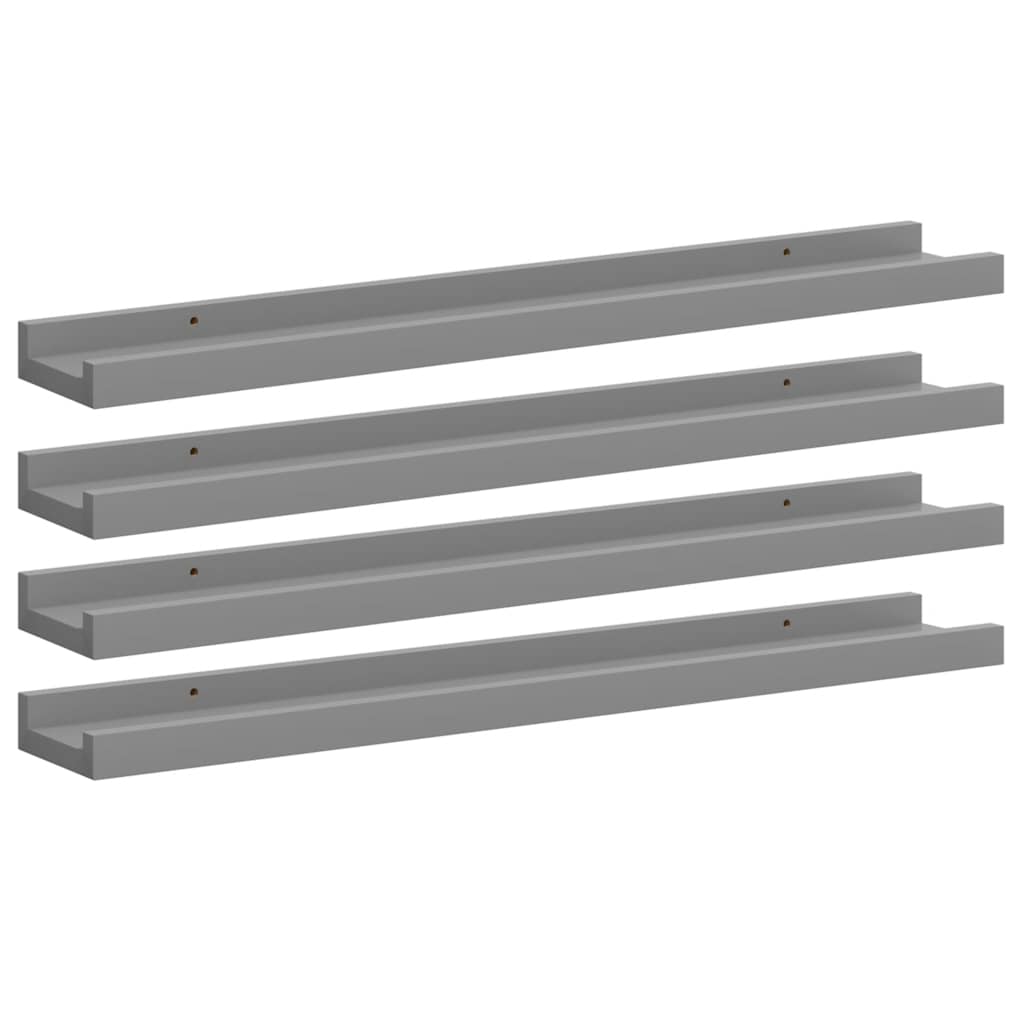 4 db szürke fali polc 60 x 9 x 3 cm