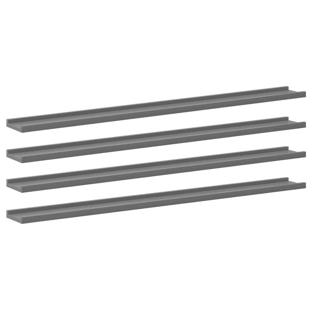 4 db szürke fali polc 115 x 9 x 3 cm