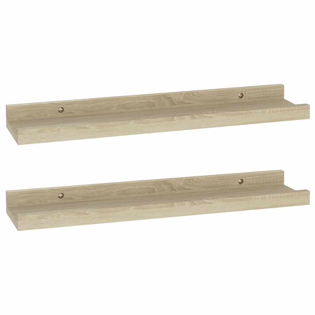 2 db sonoma tölgyfa fali polc 40 x 9 x 3 cm