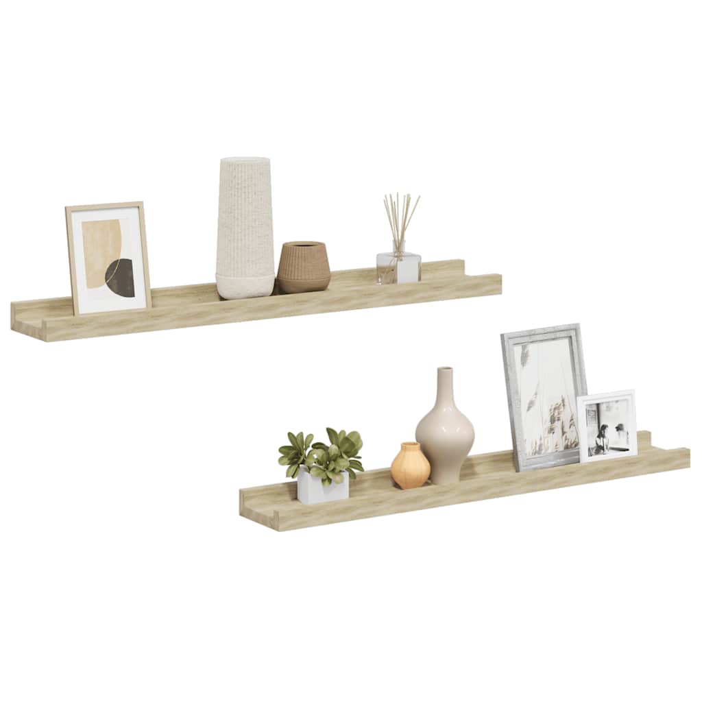 2 db sonoma tölgyfa fali polc 60 x 9 x 3 cm