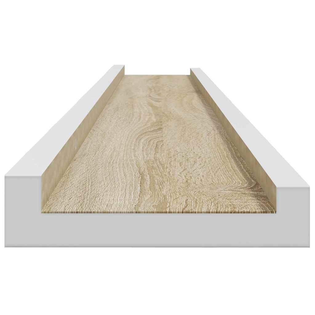 2 db fehér és sonoma tölgy színű fali polc 115 x 9 x 3 cm