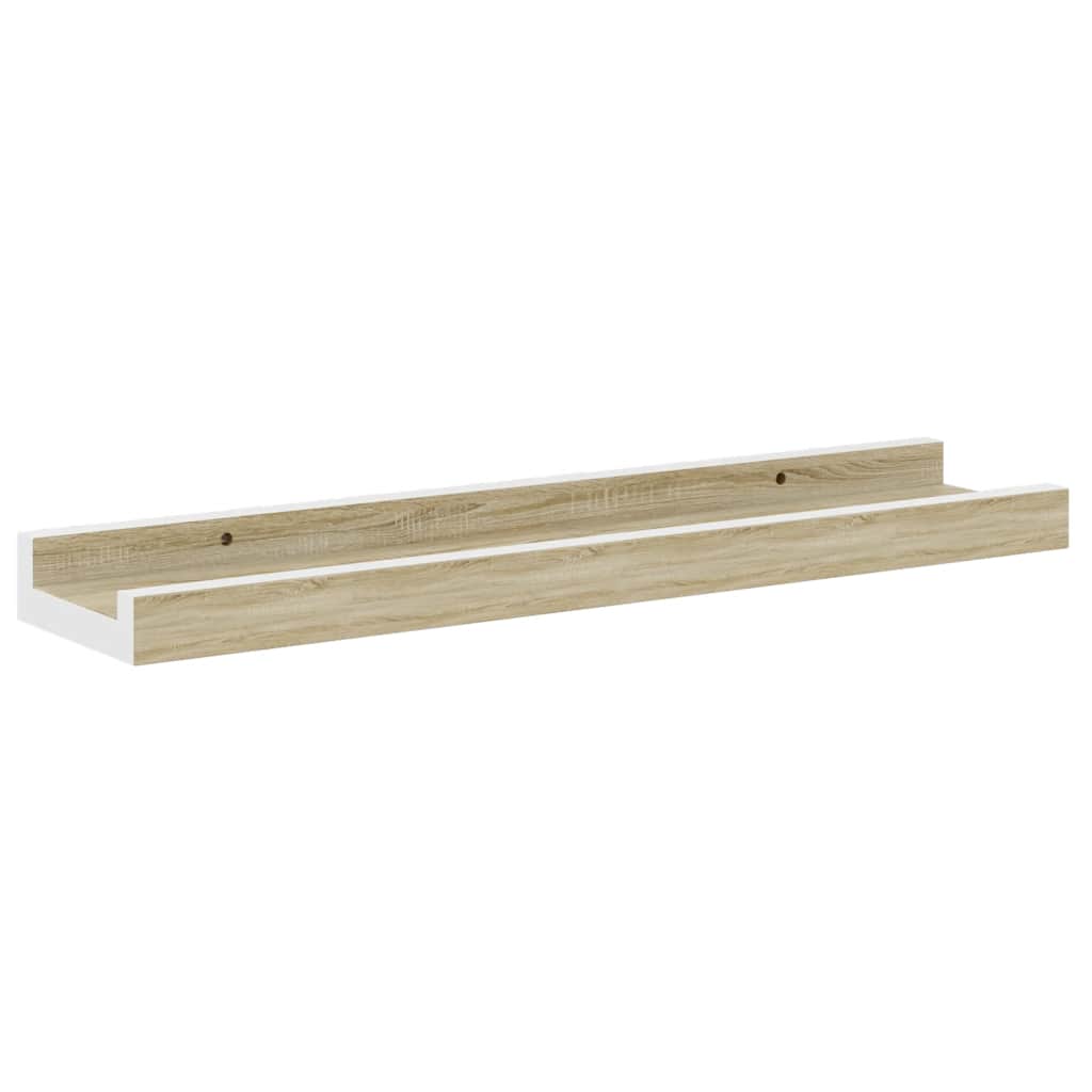 4 db fehér és sonoma tölgy színű fali polc 40 x 9 x 3 cm