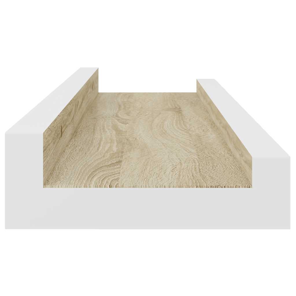 4 db fehér és sonoma tölgy színű fali polc 40 x 9 x 3 cm