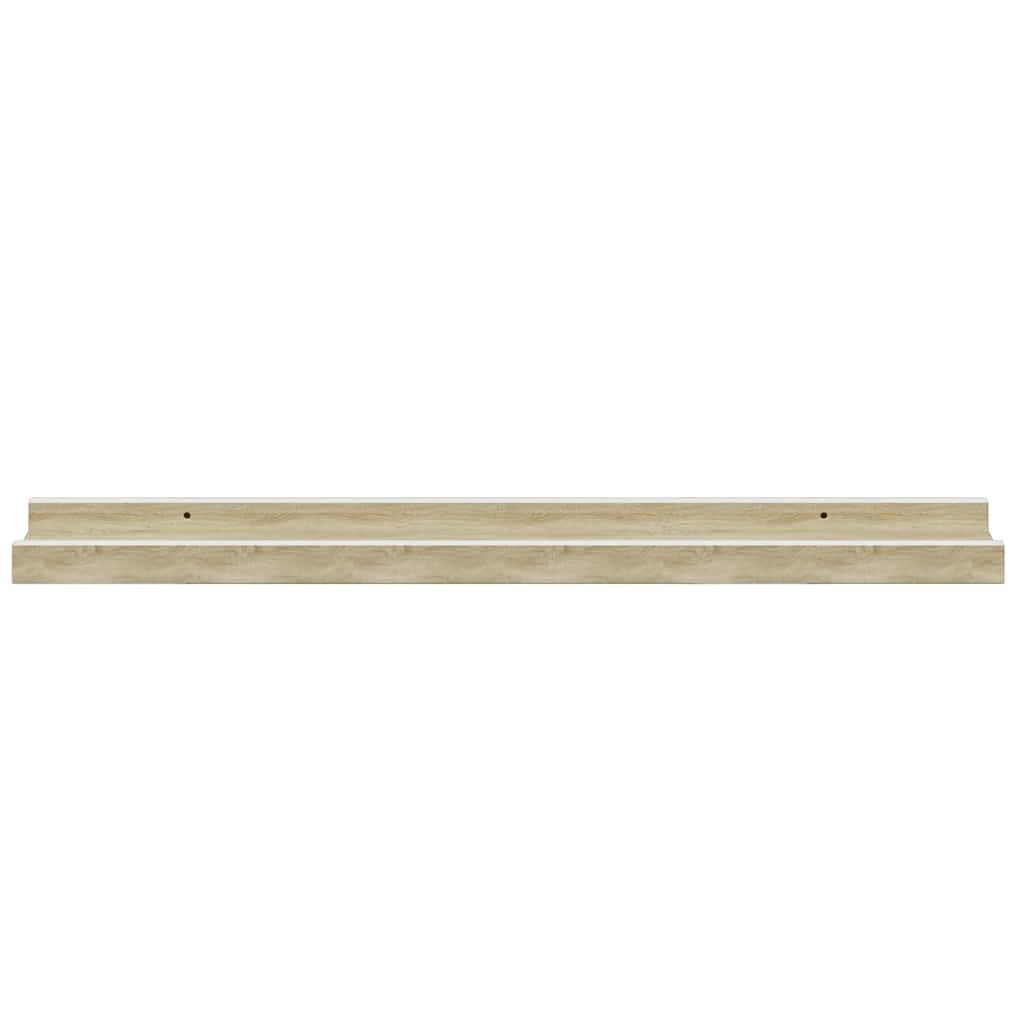 4 db fehér és sonoma tölgy színű fali polc 60 x 9 x 3 cm