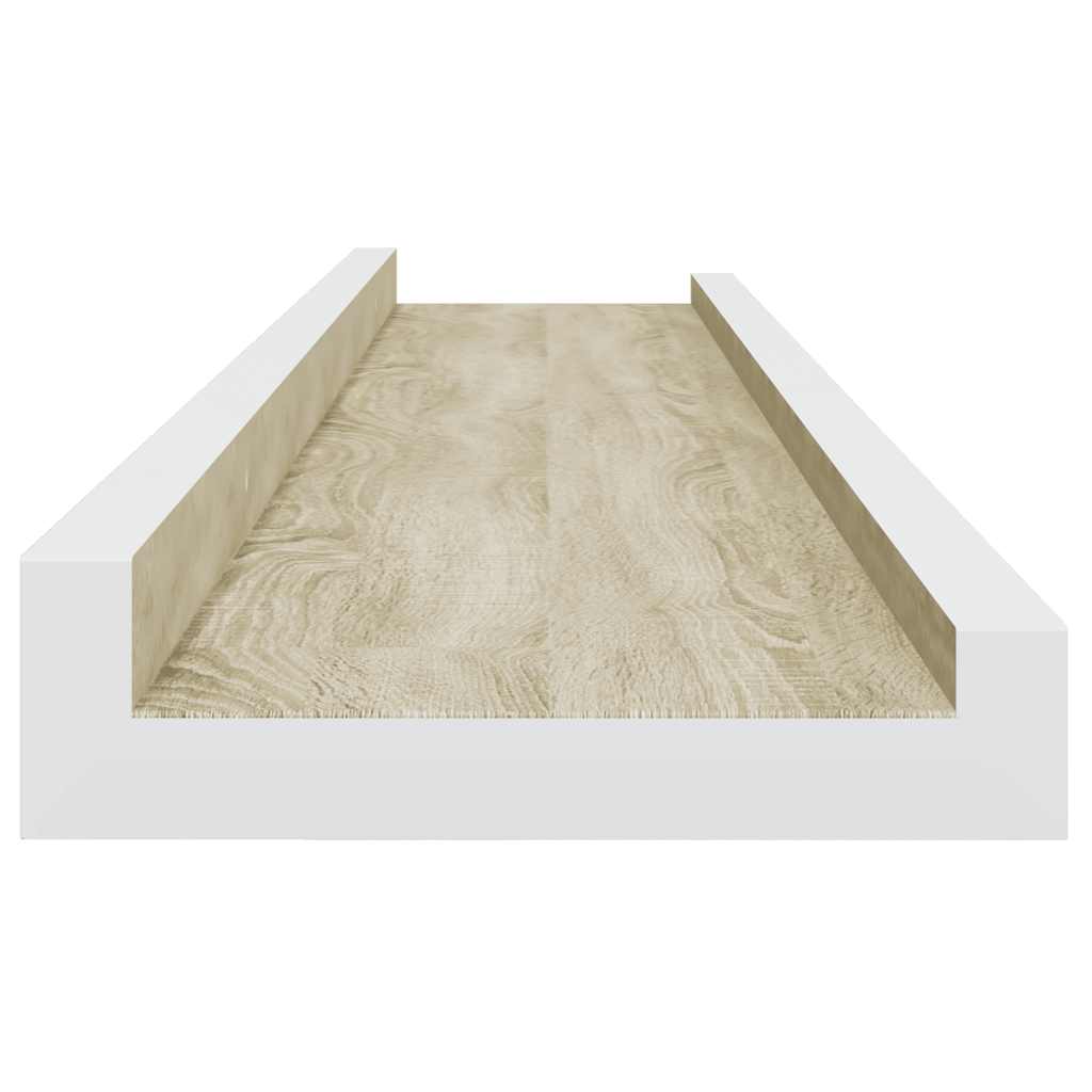 4 db fehér és sonoma tölgy színű fali polc 80 x 9 x 3 cm
