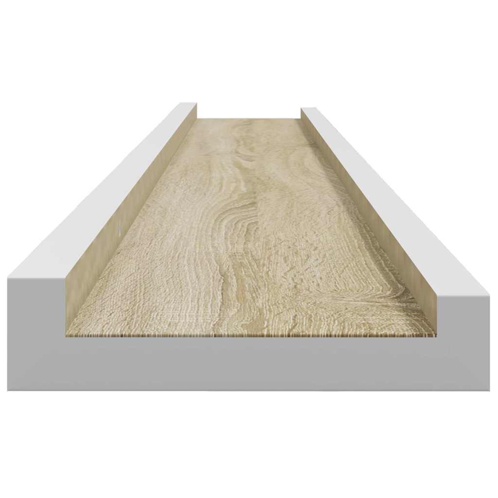 4 db fehér és sonoma tölgy színű fali polc 100 x 9 x 3 cm