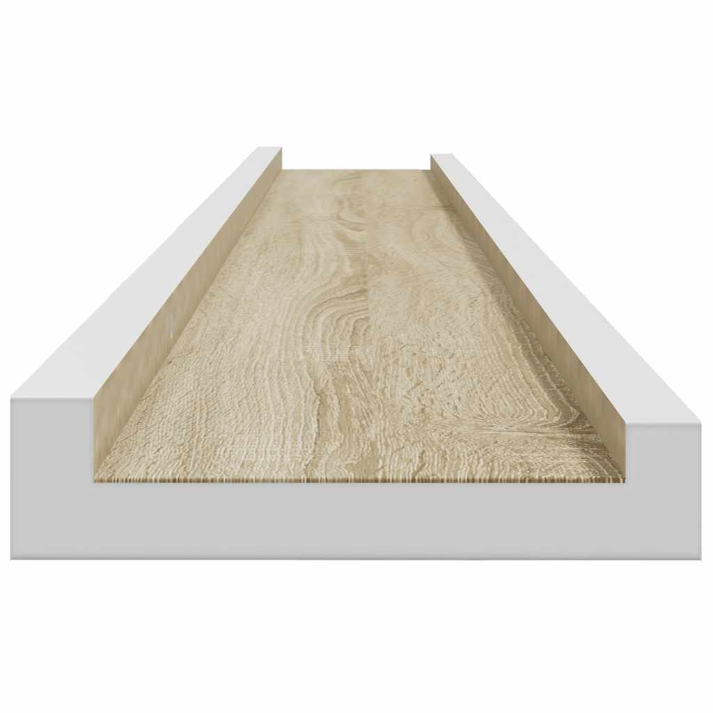 4 db fehér és sonoma tölgy színű fali polc 115 x 9 x 3 cm