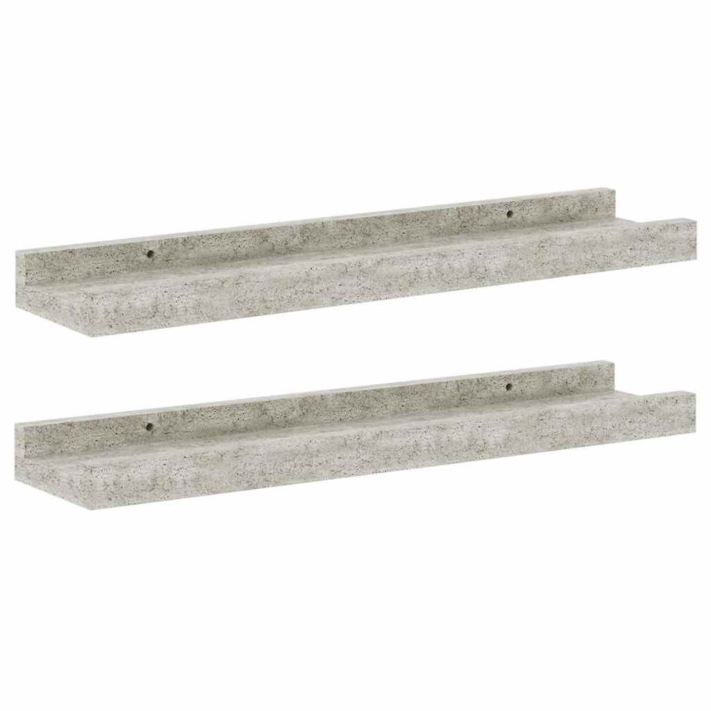 2 db betonszürke fali polc 40 x 9 x 3 cm