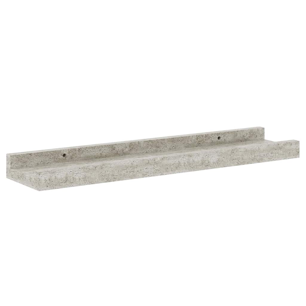 2 db betonszürke fali polc 40 x 9 x 3 cm