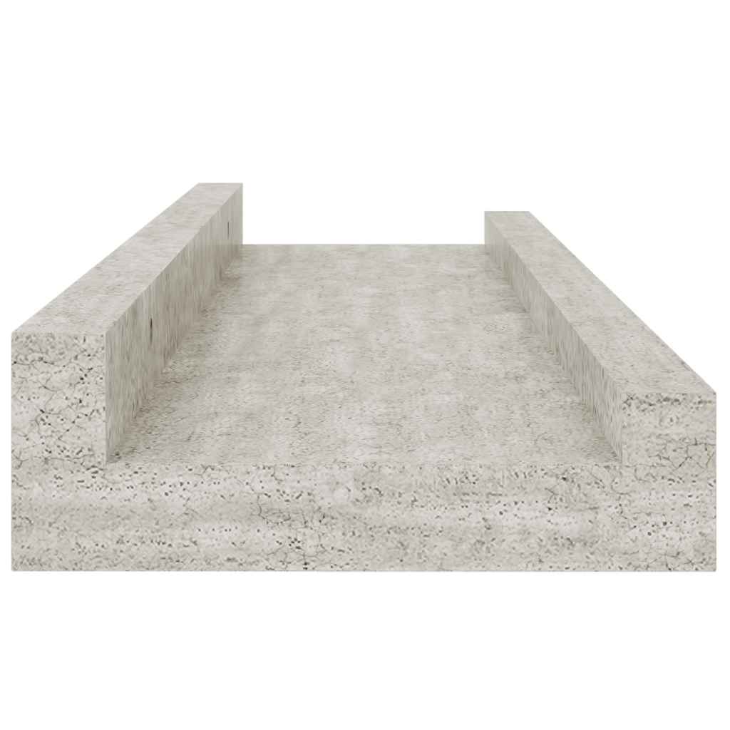 2 db betonszürke fali polc 40 x 9 x 3 cm