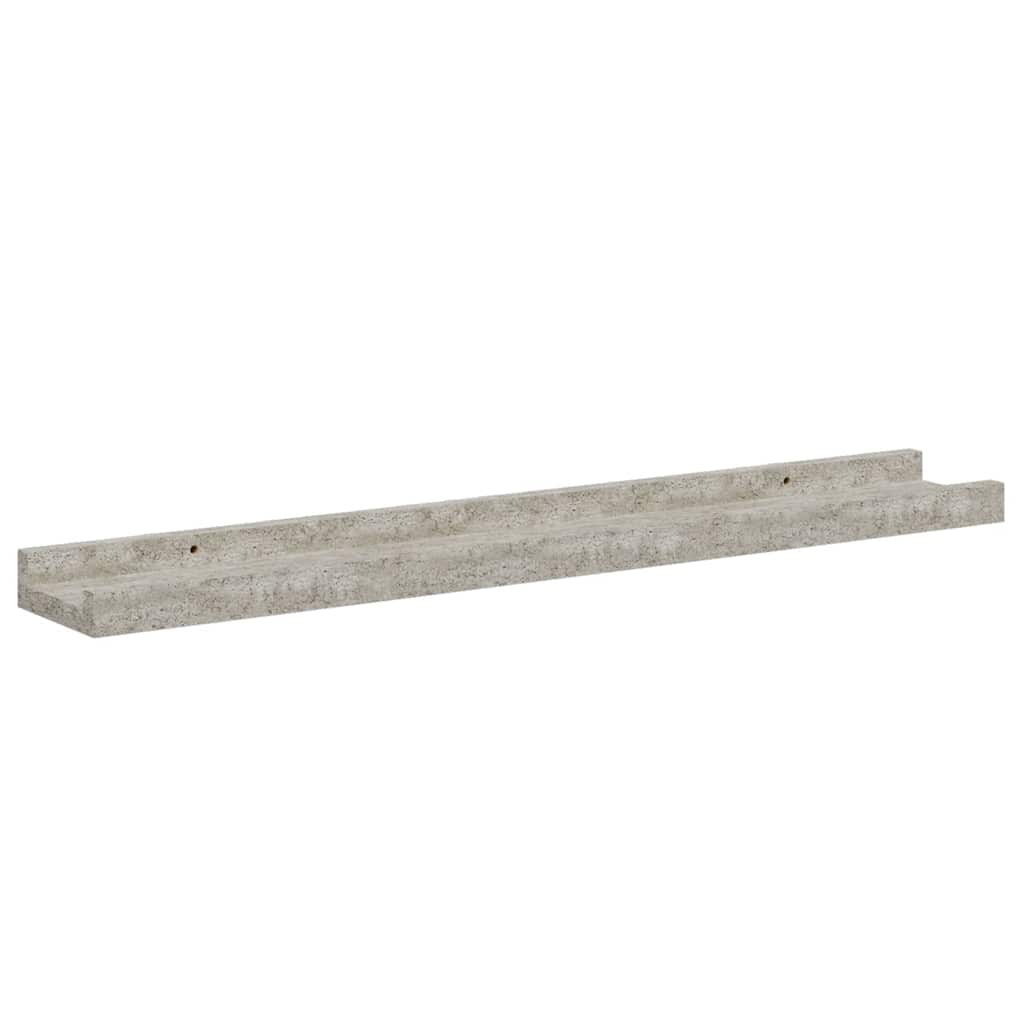 2 db betonszürke fali polc 60 x 9 x 3 cm