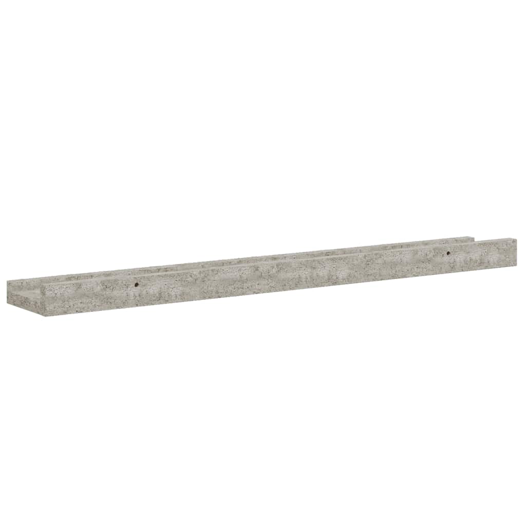 2 db betonszürke fali polc 60 x 9 x 3 cm