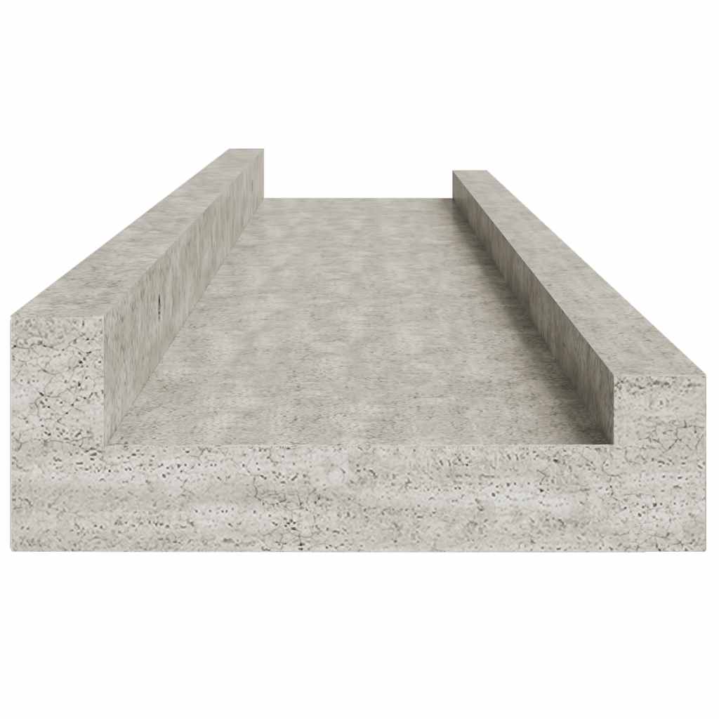 2 db betonszürke fali polc 80 x 9 x 3 cm