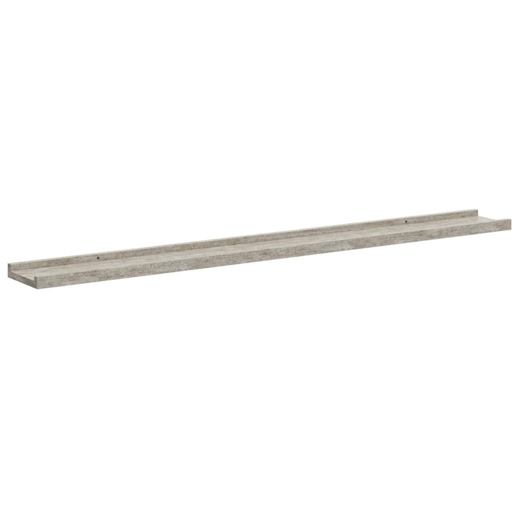 2 db betonszürke fali polc 100 x 9 x 3 cm